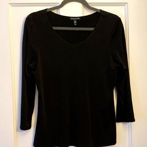 Eileen Fisher Silk fully lined black shirt L
